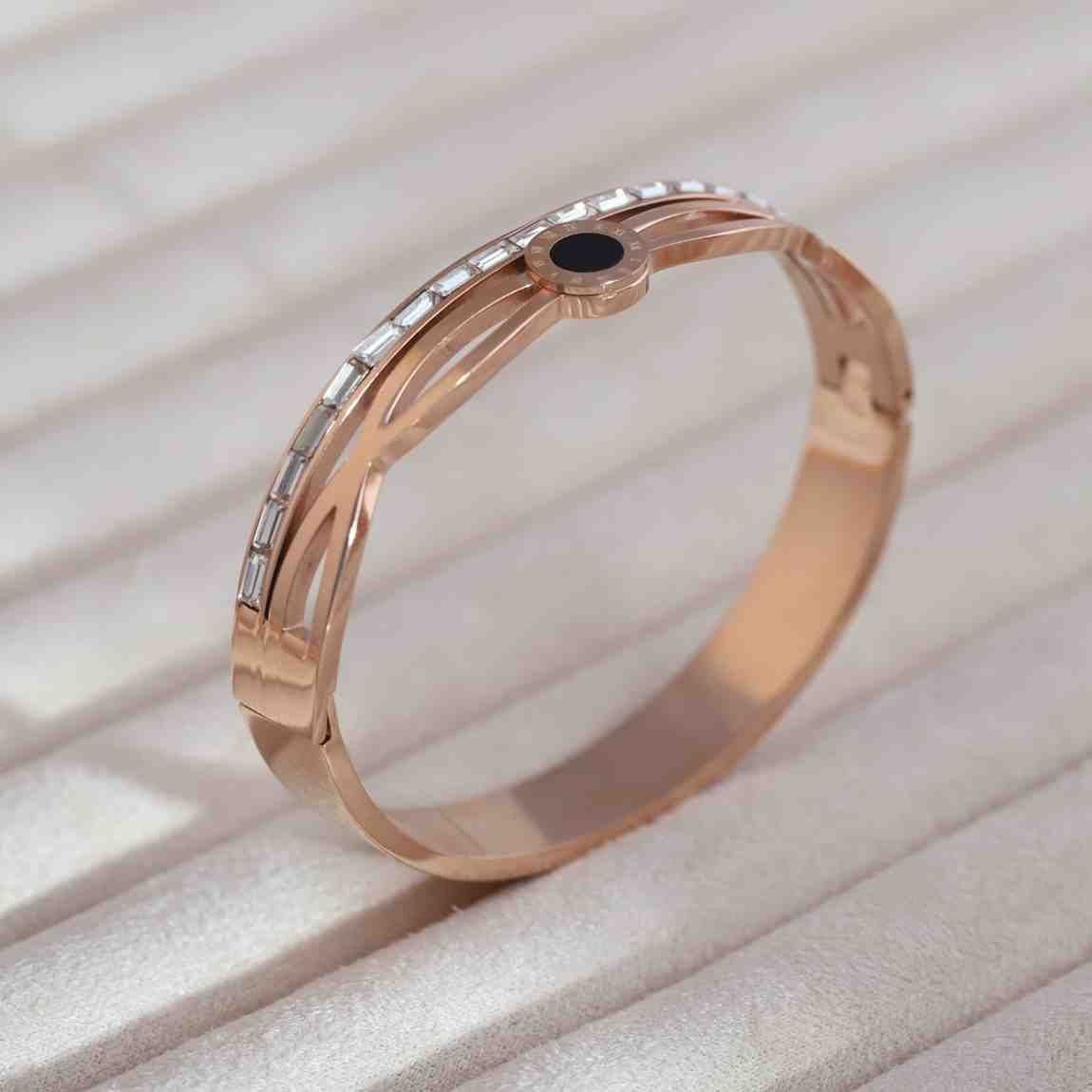 Rose Gold Plated Spring Lock Bracelet